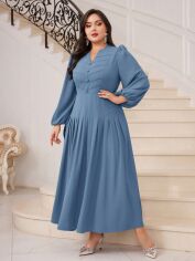 Акція на Плаття вечірнє довге осіннє жіноче SHEIN GD-00139089 3XL Сіро-блакитне від Rozetka
