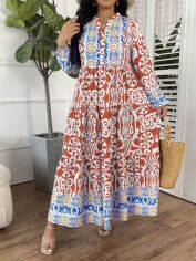 Акція на Плаття довге літнє жіноче SHEIN GD-00139370 3XL Комбіноване від Rozetka