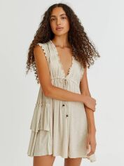 Акція на Сукня коротка літня жіноча Pull & Bear XAZ475965XKGE S Бежева від Rozetka