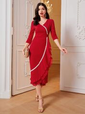 Акція на Сукня жіноча SHEIN GD-00158725 XL Бордова від Rozetka