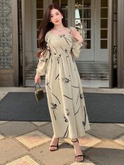 Акція на Сукня жіноча SHEIN GD-00158791 L Кремова від Rozetka