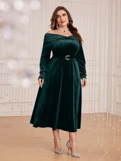 Акція на Сукня жіноча SHEIN GD-00160636 2XL Темно-зелена від Rozetka