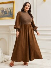 Акція на Сукня жіноча SHEIN GD-00160661 2XL Коричнева від Rozetka