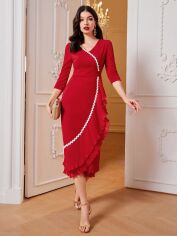 Акція на Сукня жіноча SHEIN GD-00158725 L Бордова від Rozetka
