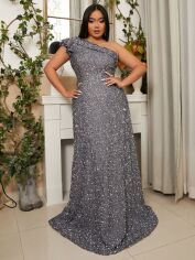Акція на Сукня жіноча SHEIN GD-00158133 4XL Сіра від Rozetka