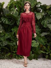 Акція на Сукня жіноча SHEIN GD-00158618 L Бордова від Rozetka
