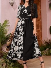 Акція на Сукня жіноча SHEIN GD-00159015 S Чорно-біла від Rozetka