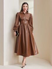 Акція на Сукня жіноча SHEIN GD-00159124 S Коричнева від Rozetka