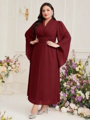 Акція на Сукня жіноча SHEIN GD-00160753 4XL Бордова від Rozetka