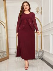 Акція на Сукня жіноча SHEIN GD-00118463 4XL Бордова від Rozetka