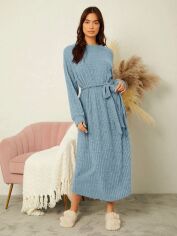 Акція на Сукня жіноча SHEIN GD-00097079 M Сіра з блакитним від Rozetka