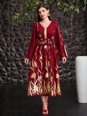 Акція на Сукня жіноча SHEIN GD-00158657 L Бордова від Rozetka