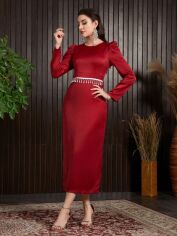 Акція на Сукня жіноча SHEIN GD-00159175 XL Бордова від Rozetka