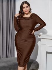Акція на Сукня жіноча SHEIN GD-00160578 XL Коричнева від Rozetka