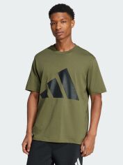 Акція на Футболка бавовняна довга чоловіча Adidas M Bl Sj T JE8931 S Olistr/Black з принтом від Rozetka