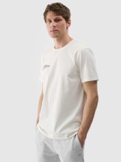 Акція на Футболка бавовняна довга чоловіча 4F 4FRSS24TTSHM2061-12S XL Бежева від Rozetka