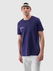 Акція на Футболка бавовняна довга чоловіча 4F 4FRSS24TTSHM2061-31S 2XL Синя від Rozetka