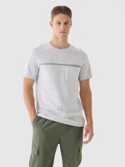 Акція на Футболка бавовняна довга чоловіча 4F 4FRSS24TTSHM2078-27M 2XL Сіра від Rozetka