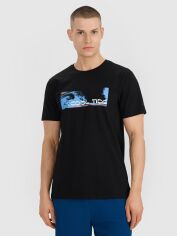 Акція на Футболка бавовняна довга чоловіча 4F 4FWSS25TTSHM2030-20S XL Чорна від Rozetka