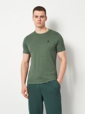 Акція на Футболка бавовняна довга чоловіча U.S. GRAND POLO USN51699M-5611 3XL Темно-зелена від Rozetka