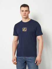 Акція на Футболка бавовняна довга чоловіча U.S. GRAND POLO US51631M-4024 XL Темно-синя з принтом від Rozetka