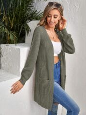 Акція на Кардиган жіночий SHEIN GD-00167128 M Хакі від Rozetka