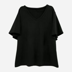Акція на Футболка жіноча SHEIN GD-00123046 XL Чорна від Rozetka