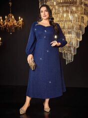 Акція на Сукня жіноча SHEIN GD-00161641 3XL Темно-синя від Rozetka