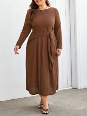Акція на Сукня жіноча SHEIN GD-00162521 4XL Коричнева від Rozetka