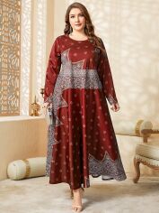 Акція на Сукня жіноча SHEIN GD-00163579 3XL Бордова від Rozetka