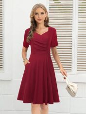 Акція на Сукня жіноча SHEIN GD-00165521 L Бордова від Rozetka