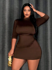 Акція на Сукня жіноча SHEIN GD-00164447 2XL Коричнева від Rozetka