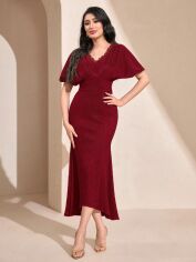 Акція на Сукня жіноча SHEIN GD-00163140 L Бордова від Rozetka
