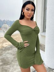 Акція на Сукня жіноча SHEIN GD-00163237 S Оливкова від Rozetka