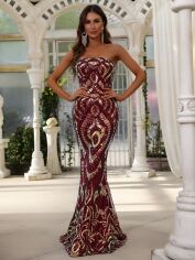 Акція на Сукня жіноча SHEIN GD-00165299 XS Бордова від Rozetka