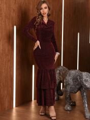 Акція на Сукня жіноча SHEIN GD-00165497 L Бордова від Rozetka