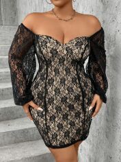 Акція на Сукня жіноча SHEIN GD-00163586 4XL Кремова від Rozetka