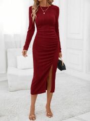 Акція на Сукня жіноча SHEIN GD-00163191 M Бордова від Rozetka