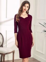 Акція на Сукня жіноча SHEIN GD-00163130 L Бордова від Rozetka