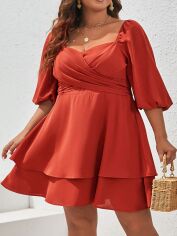 Акція на Сукня жіноча SHEIN GD-00151478 32-34 Теракотова від Rozetka
