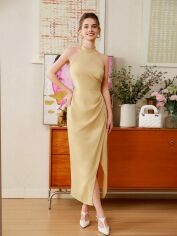 Акція на Сукня жіноча SHEIN GD-00159031 S Кремова від Rozetka