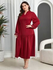 Акція на Сукня жіноча SHEIN GD-00160638 2XL Бордова від Rozetka