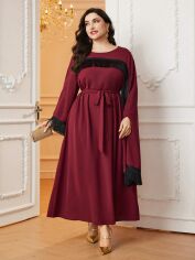 Акція на Сукня жіноча SHEIN GD-00160546 XL Бордова від Rozetka