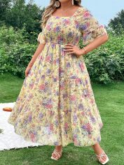Акція на Сукня жіноча SHEIN GD-00160576 XL Жовта від Rozetka