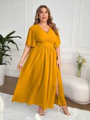 Акція на Сукня жіноча SHEIN GD-00160775 4XL Жовта від Rozetka