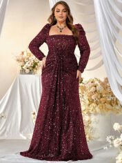 Акція на Сукня жіноча SHEIN GD-00162961 4XL Бордова від Rozetka