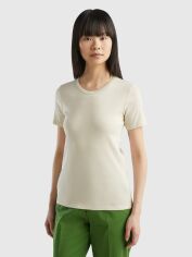 Акція на Футболка бавовняна жіноча United Colors of Benetton 3GA2E16A0-152 XS Бежева від Rozetka