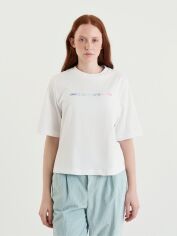 Акція на Футболка бавовняна жіноча United Colors of Benetton 3BL0D109D-902 XS Біла від Rozetka