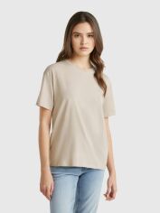 Акція на Футболка бавовняна жіноча United Colors of Benetton 3096D102O-2B1 M Бежева від Rozetka