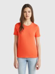 Акція на Футболка бавовняна жіноча United Colors of Benetton 3GA2E16A0-17W L Помаранчева від Rozetka